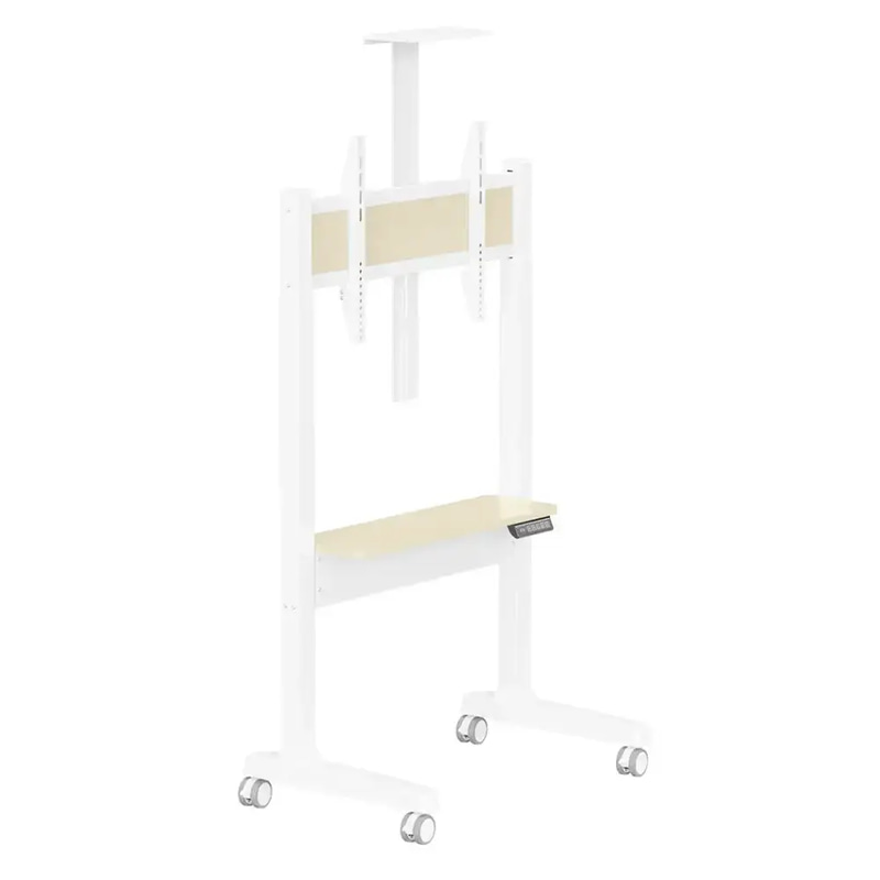 Powerology Electric TV Stand with Vertical Height Adjustment-White