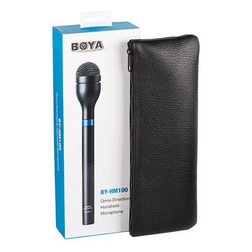 ميكروفون BOYA BY-HM100 اللاسلكي المحمول باليد، ميكروفون ديناميكي متعدد الاتجاهات للمقابلات/الإنجليزية