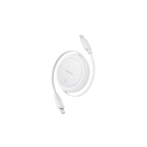 كابل Baseus Free2Pull Mini القابل للسحب من النوع C | شحن سريع 60 واط | طول قابل للتعديل | متوافق مع CarPlay | نقل بيانات بسرعة 480 ميجابت في الثانية | متر واحد - أبيض