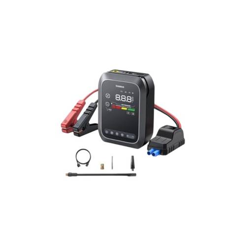 Baseus Primetrip Series Super Energy 4in1 Car Jump Starter 1200A with 150 PSI Tire Inflator, 3000MAh Power Bank & Flashlight | Color Display - Black
