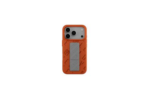 Levelo Morphix Vallo Faux Leather Gripstand Case for iPhone 17 Pro-Sunrise Storm