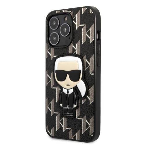 KARL LAGERFELD MONOGRAM IKONIK PATCH CASE FOR IPHONE 13 PRO (6.1')- BLACK
