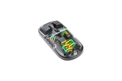  Porodo Transparent Mouse  and Bluetooth Dual Mode - Black