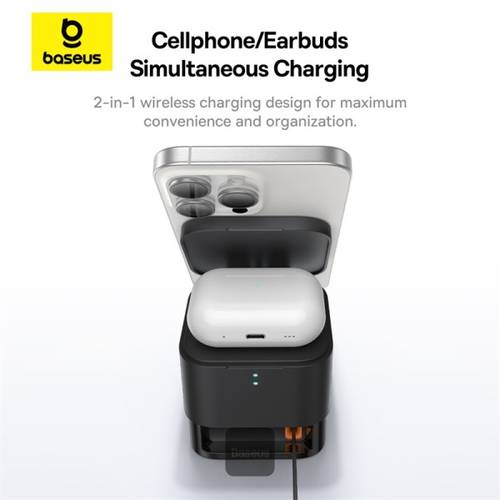 Baseus MagPro 2 in 1 Magnetic Wireless Charger 25w-Black