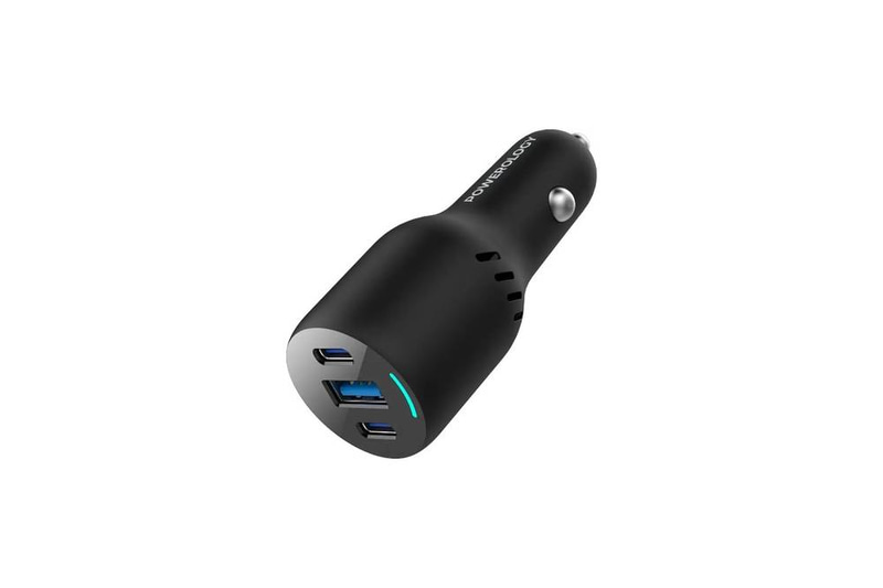 Powerology PD65W + PD20W + QC18W LED Triple Ports Car Charger - Black