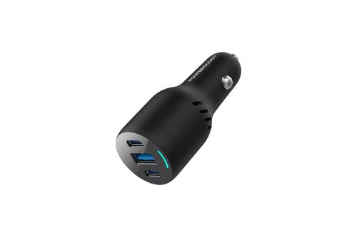Powerology PD65W + PD20W + QC18W LED Triple Ports Car Charger - Black