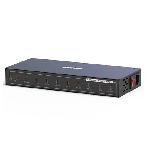 PD Multi Ports 10 Charging Station 200W - Black