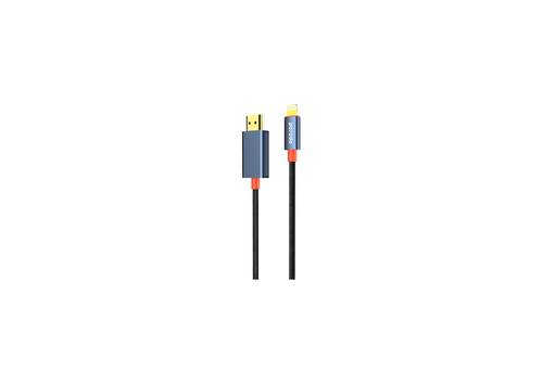 Porodo Woven Cable Lightning to HDMI - Black