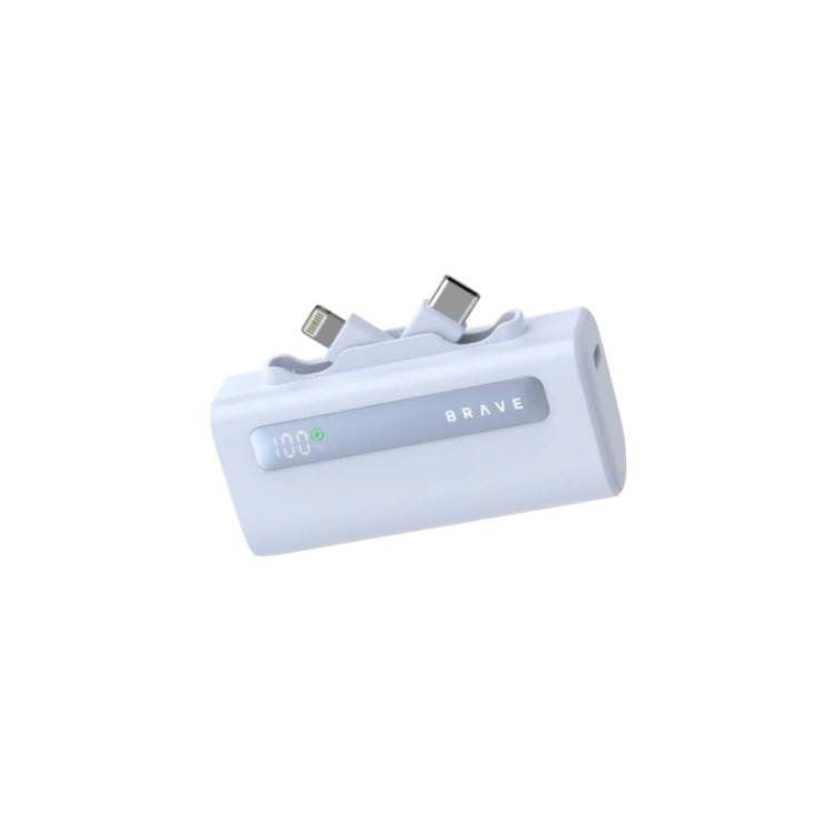 Brave 4-In-1 Compact Power Bank – 20W USB-C Portable Charger 5000MAh For On-The-Go Charging