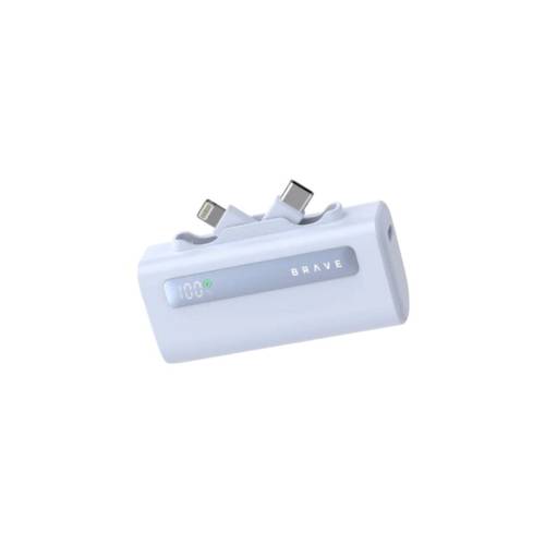 بنك طاقة صغير الحجم Brave 4 في 1 - شاحن محمول USB-C بقوة 20 وات وسعة 5000 مللي أمبير في الساعة للشحن أثناء التنقل