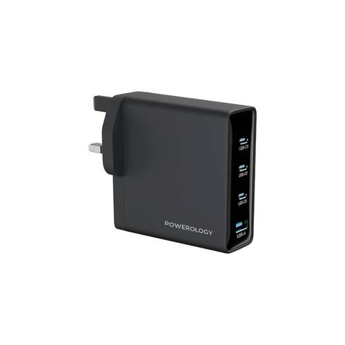 Powerology Volt-X 140W Multi-Port Gan Adapter - Black