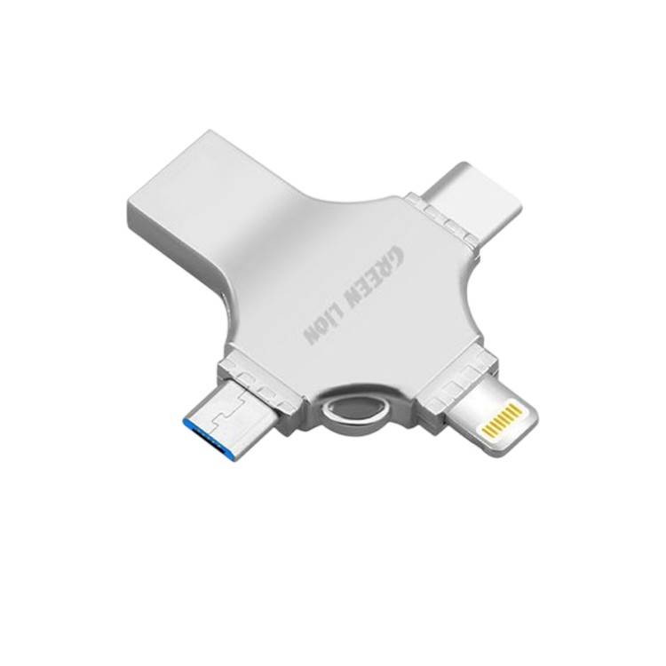 فلاشة USB 4 في 1 من Green Lion بسعة 512 جيجابايت