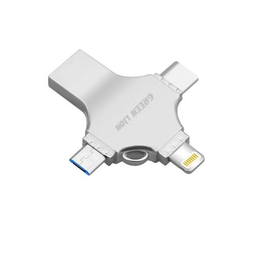 فلاشة USB 4 في 1 من Green Lion بسعة 512 جيجابايت
