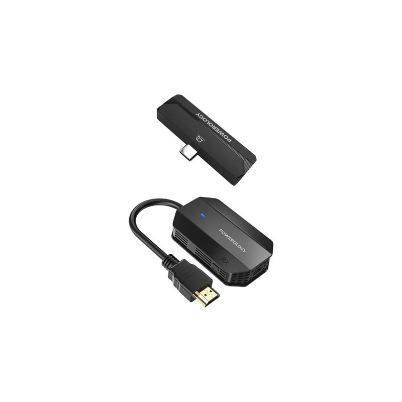 Powerology Wireless HDMI Type-C Adapter Audio & Video-Black