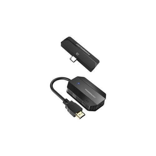 محول Powerology اللاسلكي HDMI Type-C للصوت والفيديو - أسود
