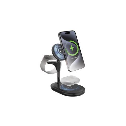 Powerology Florea 3-In-1 Fast Wireless Charging Stand 15W-Black