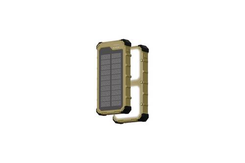 Powerology Solara Solar 10000mAH Power Bank - Khaki