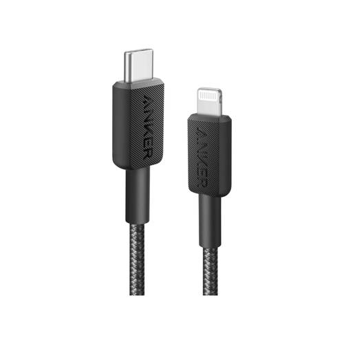 كابل أنكر 322 من USB-C إلى Lightning، طوله 3 أقدام (0.9 متر)، مضفر - A81B5H11 - أسود