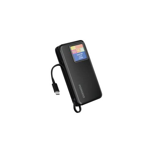 Porodo 4G LTE -WiFi 6 Pocket Router with 10000mAh Power Bank-Black