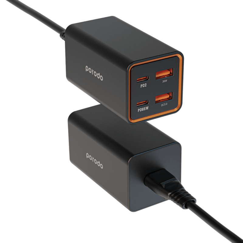 بورودو شاحن سطح المكتب 4 منافذ GaN PD 65W
