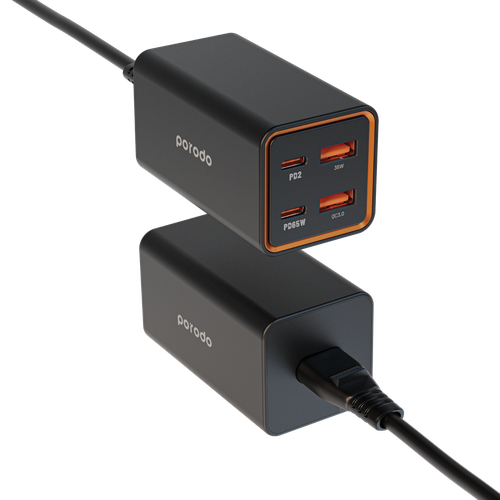 بورودو شاحن سطح المكتب 4 منافذ GaN PD 65W