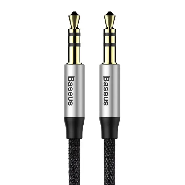 Baseus Yiven Audio M30 stereo AUX 3.5 mm audio cable male mini jack 1m silver-black (CAM30-BS1)