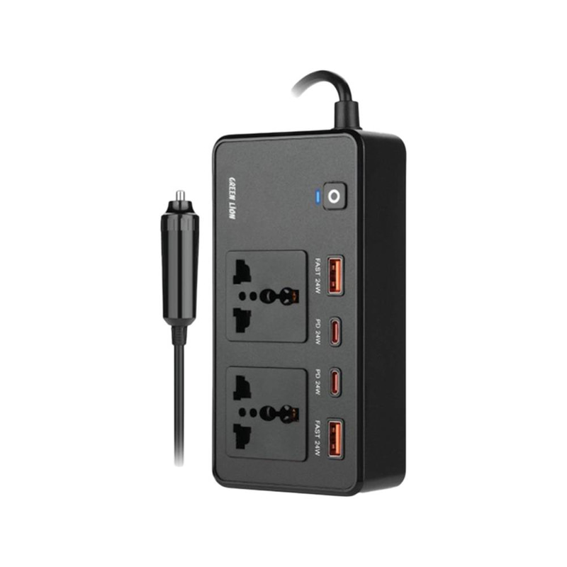 محول طاقة السيارة جرين ليون GC-200 - أسود