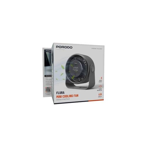 Porodo LifeStyle Flura Mini Cooling Fan With Desktop & Wall Mount