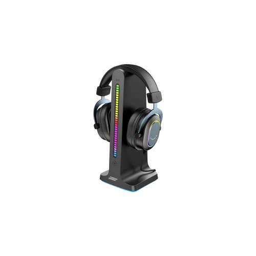 Porodo Gaming RGB Dynamic Sound Lighting Headphone Stand with Cable Storage 300mAh - Black