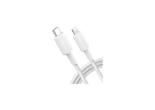 كابل Anker USB-C إلى Lightning مضفر (1.8 متر/6 قدم) - أبيض