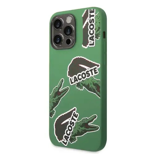 LACOSTE HARD CASE LIQUID SILICONE FOR IPHONE 14 PRO MAX- GREEN COVER CASE