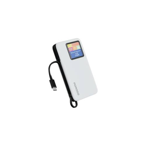 Porodo 4G LTE -WiFi 6 Pocket Router with 10000mAh Power Bank-White