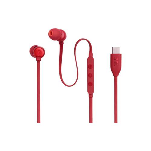 سماعات أذن سلكية عالية الدقة JBL TUNE310C USB-C - أحمر