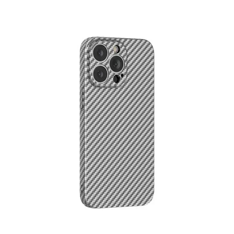 GREEN LION CARBON FIBER CASE FOR IPHONE 13 PRO MAX (6.7')- SILVER COVER CASE