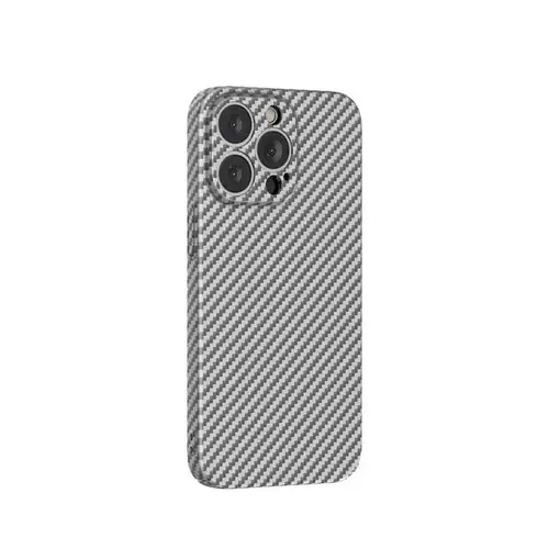 GREEN LION CARBON FIBER CASE FOR IPHONE 13 PRO MAX (6.7')- SILVER COVER CASE