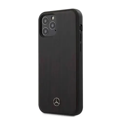 MERCEDES BENZ GENIUNE WOOD LINE HARD CASE FOR IPHONE 12(6.1')- ROSEWOOD BROWN- COVER CASE