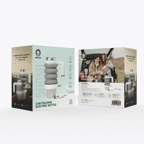 GREEN LION 100W 500ML CAR FOLDING ELECTRIC KETTLE- WHITE