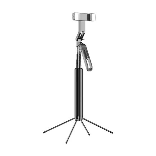 Porodo Selfie Stick 185cm Extendable with Dual Detachable Lights, 4 Leg Tripod, and Reomte control - Black