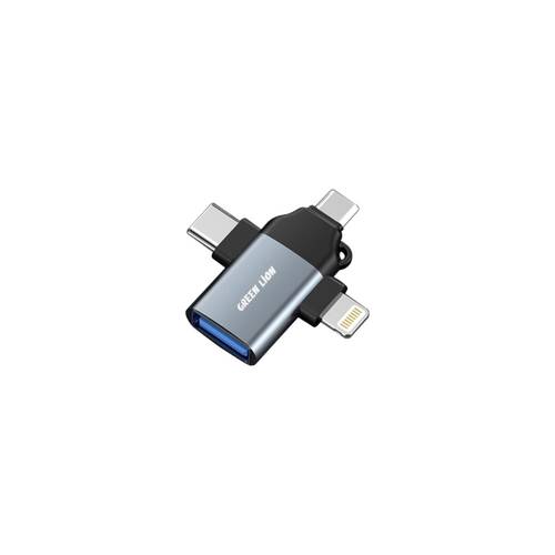 Green Lion 3 in 1 OTG (Lightning / Micro / Type-C) - Gray