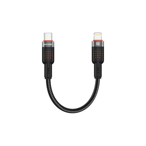 بورودو كابل مضفر USB-C إلى Lightning - أسود