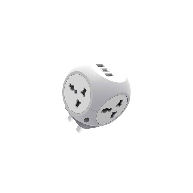 Green Lion Multi Port Travel Adapter - White