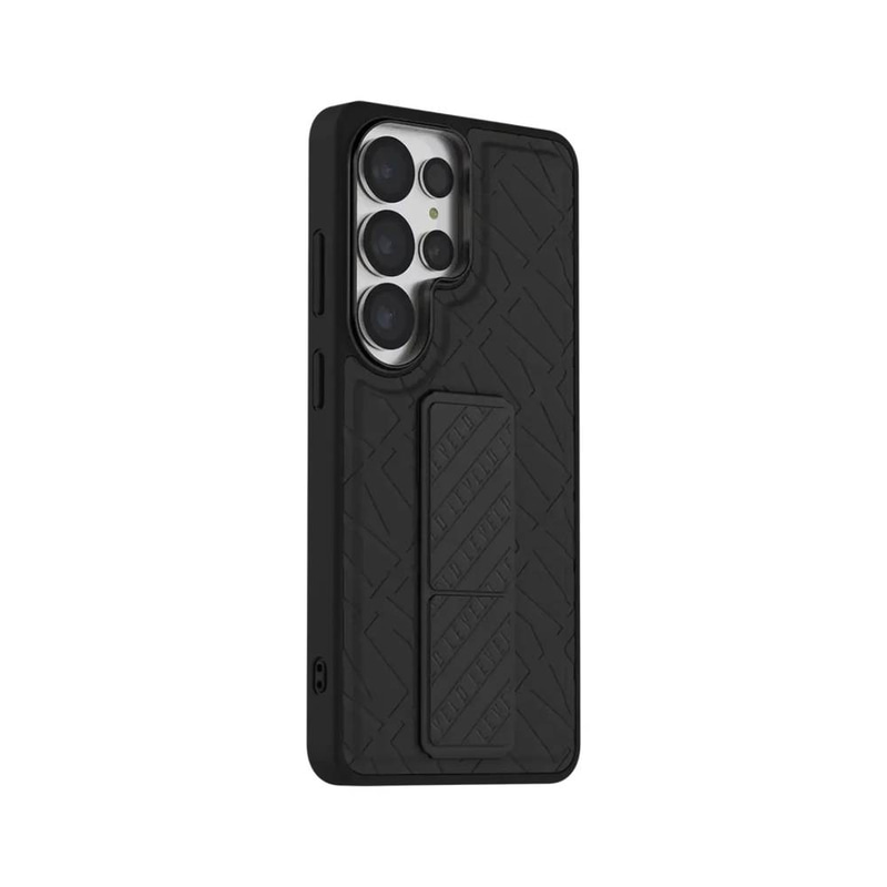 جراب Levelo Morphix Cuero Grip Stand لهاتف Samsung Galaxy S26 Ultra - أسود