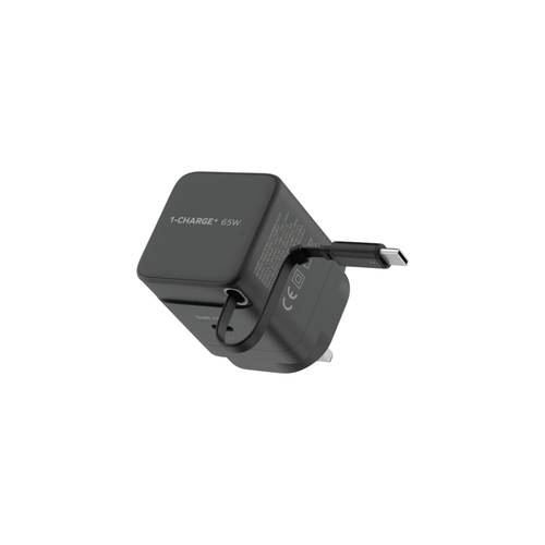 شاحن Momax أحادي الشحن بقوة 65 واط مزود بمنفذ USB-C مدمج - أسود UM76UKD