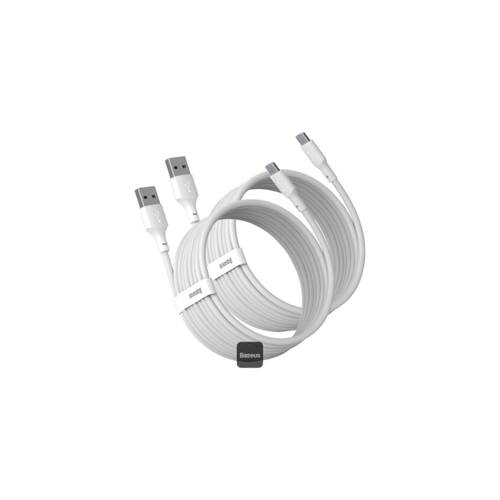 طقم كابلات بيانات BASEUS من USB-C إلى TYPE-C بقدرة 5 أمبير و40 واط، قطعتان - TZCATZ-02