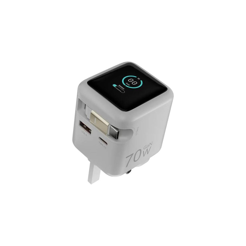 Powerology Halo Dual-Port GaN Charger - WHITE