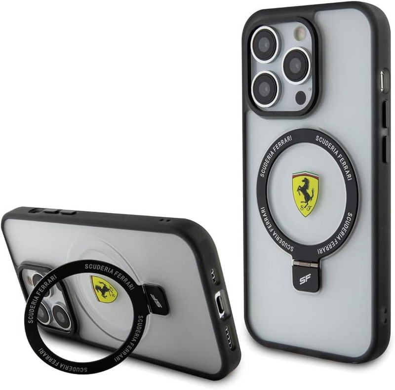 FERRARI HC MAGSAFE RING STAND BLACK IPHONE 15 PRO