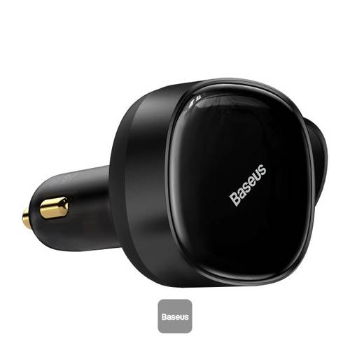Baseus  Enjoyment Retractable 2-in-1 Car Charger C+L 30W Black