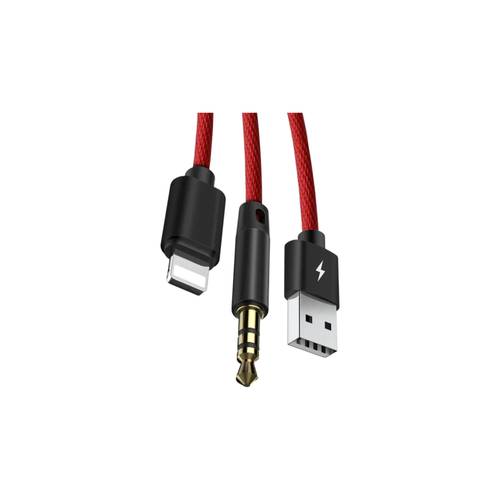 كابل صوت وشحن USB من BASEUS لأجهزة iPhone (3.5 ملم + USB) - CALL34-09