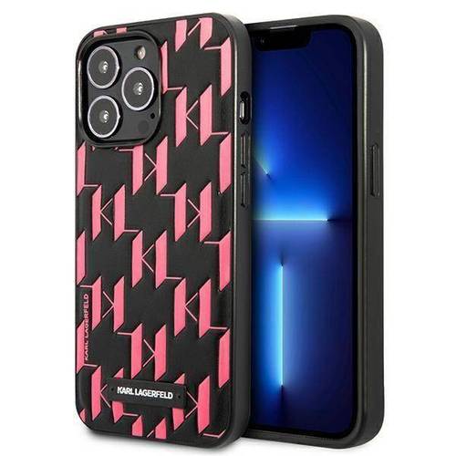 IPHONE 13 PRO KARL LAGERLAND HARDCASE MONOGRAM PLAQUE- PINK CASE