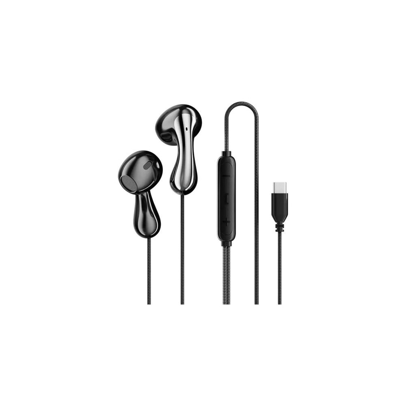 Porodo Soundtec Stereo Bass Type-C Wired Earphones - Black